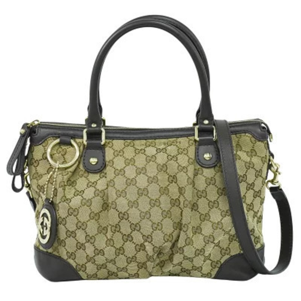 Gucci Sukey GG Canvas 2Way Shoulder Bag Hobo Shoulder Bag Beige Brown